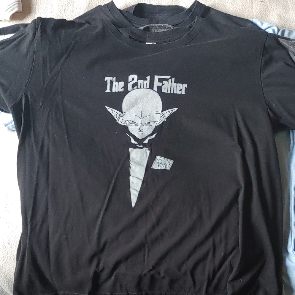 Black Graphic T-Shirt with The Saiyan Father Design